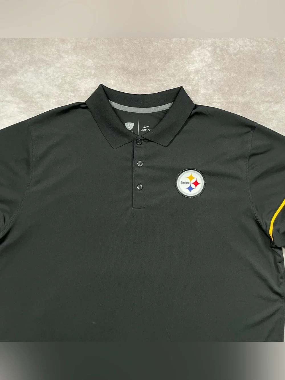 Pittsburgh Steelers Nike Polo Mens XL Black NFL Equipment Dri Fit On Field